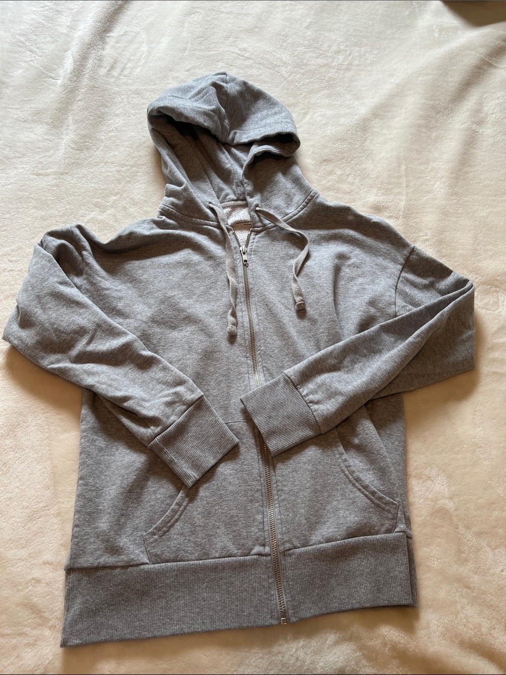 Time and Tru Women’s Light Gray Full-Zip Hoodie